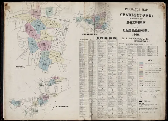 Insurance map of Charlestown : portions of Roxbury (now annexed to Boston) and Cambridge