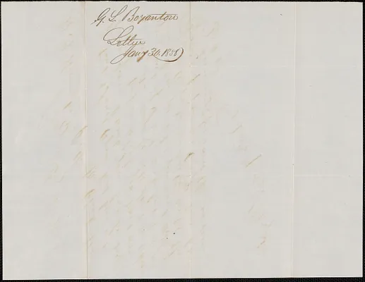G. L. Boynton to W. A. Harrington, 30 January 1858