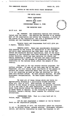 White House - Congressional Leadership Meeting, 3/28/72