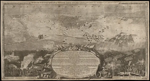 Delineatio schenographica reg. metropolis Danor: et munitae urbis Hafniae, quam ser: Sueonum Rex. Carolus Gustavus. magno apparatu bellico fortiter oppugnavit die ii Febriarij anno 1659