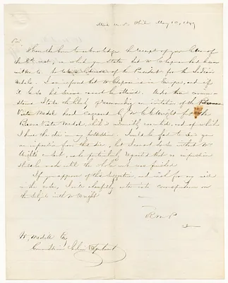 Letter from R. M. Patterson, Director of the Mint to W. Medill