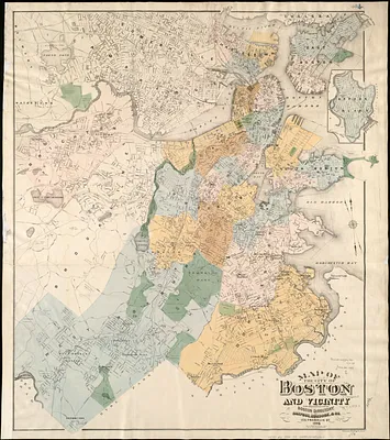 Map of the city of Boston and vicinity