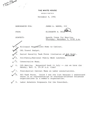 Memos – Dole, Elizabeth (3)