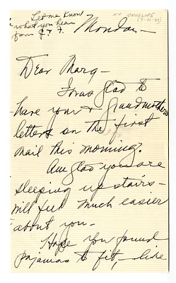Letter from Bess W. Truman to Margaret Truman