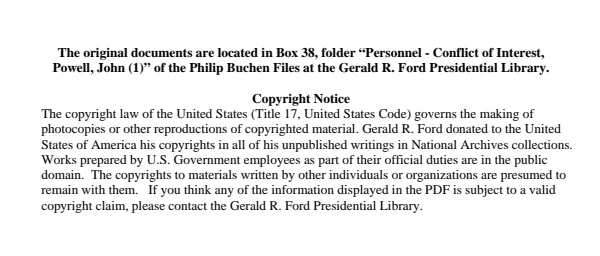 Personnel - Conflict of Interest: Powell, John (1)