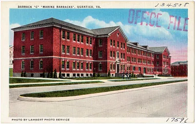 Barrack "C," "Marine Barracks," Quantico, VA.