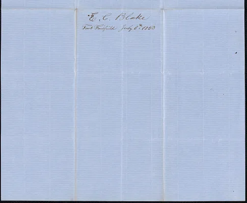 E. C. Blake to Samuel Warner, 8 July 1853