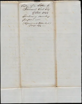 Copy of a letter from George Coffin to Samuel Cony, 17 October 1849