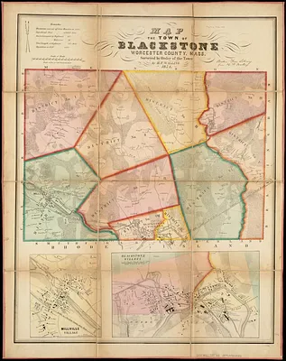 Map of the town of Blackstone, Worcester County, Mass