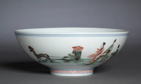Bowl with Xiwangmu and Attendants