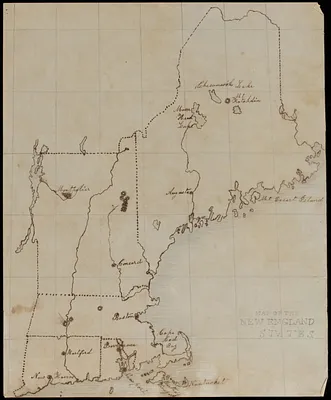 Manuscript map of the United States