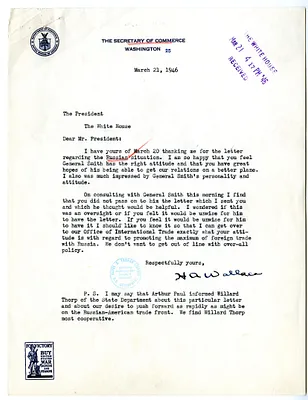 Correspondence Between President Harry S. Truman and Secretary of Commerce Henry Wallace, with Related Material