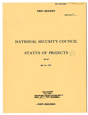 Report, National Security Council Status of Projects