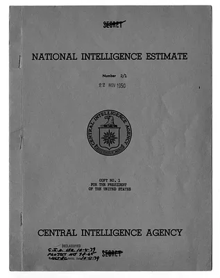 Central Intelligence Agency, National Intelligence Estimate 2/1, Chinese Communist Intervention in Korea, Advance Copy