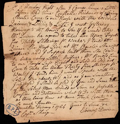 Letter to Capt. Sharp
