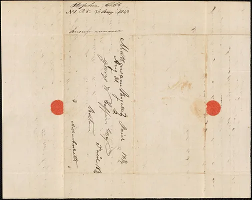 Stephen Cobb to George Coffin, 30 August 1843