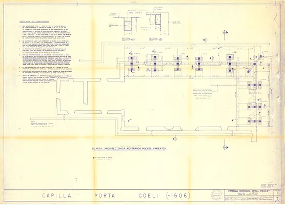 Planta Arquitectonica Mostrando Nuevos Cimientos - Convento Porta Coeli 1606, Villa de San German, Puerto Rico