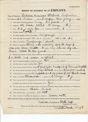 Accident report, June 17, 1918