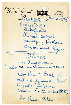 Breakfast and Dinner Menu