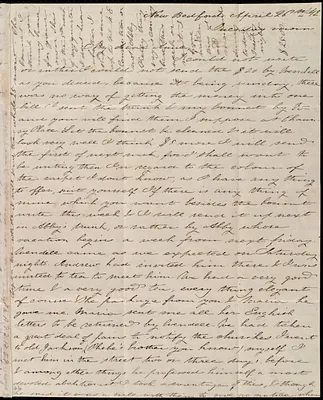Letter from Debora Weston, New Bedford, [Mass.], to Anne Warren Weston, April 26th, [18]42, Tuesday morn