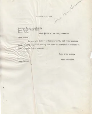 Letters Sent to Hettie W. Seifert, December 11, 1931