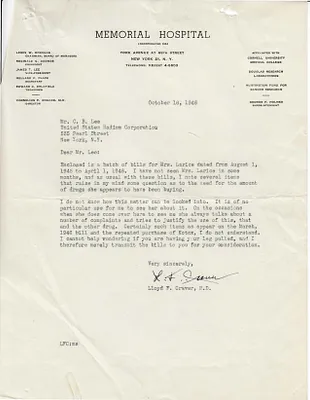 Letters Received to C.B. Lee, October 16, 1946