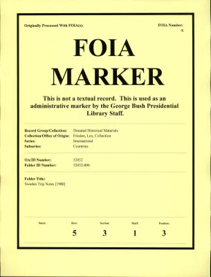 Sweden Trip Notes [1980]
