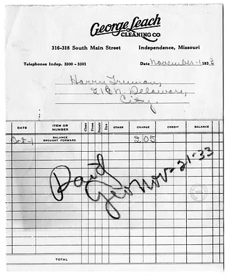 Bill from George Leach Cleaning Company
