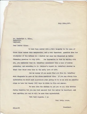 Letters Sent to Dr. Frederick B. Flinn, July 26, 1927
