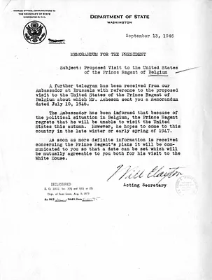 Memorandum from Acting Secretary of State Will Clayton to President Harry S. Truman