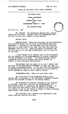White House - Congressional Leadership Meeting, 6/15/71