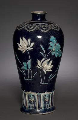 Prunus Vase (Meiping) with Blossoming Lotus