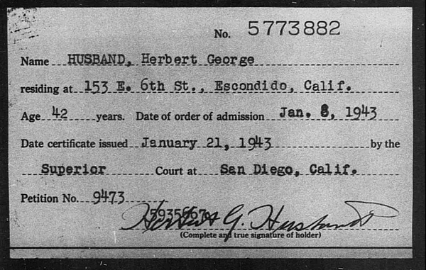 Husband, Herbert George - 1943