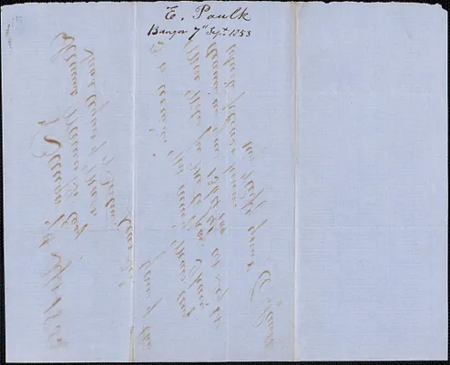 E. Paulk to Samuel Warner, 7 September 1853