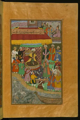 Baqi Chaghanyani Paying Homage to Babur
