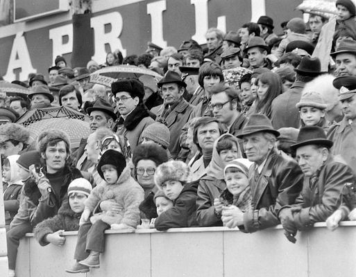 Crowd at Military Review, Budapest, 1975