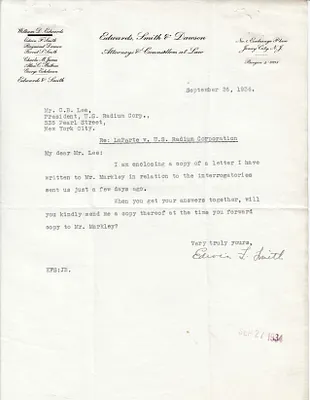 Letters Received to C.B. Lee, September 26, 1934