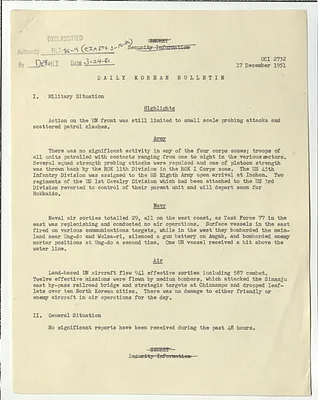 Memorandum, Daily Korean Bulletin