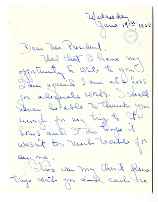 Letter from Margaret Truman to Harry S. Truman