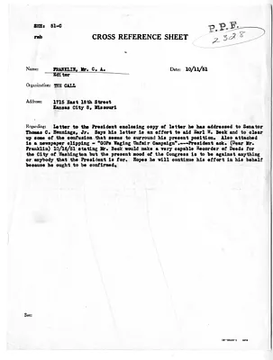 Cross Reference Memorandum
