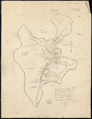 A rough and inaccurate sketch of the streets of Boston as they are supposed to have been first laid out & the owners of the soil, from 1630 to 1650 or thereabouts