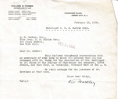 Letters Received to H.H. Barker, February 19, 1932