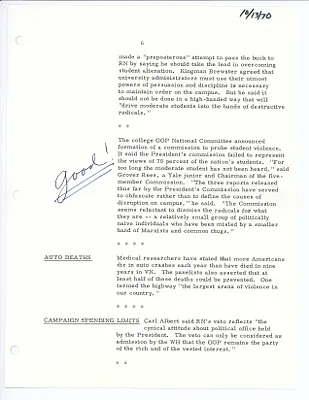 News Summaries - October 1970 [2 of 2]