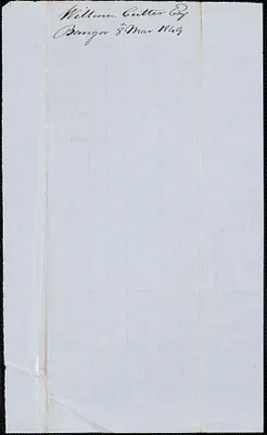 William Cutter to George Coffin, 8 March 1849