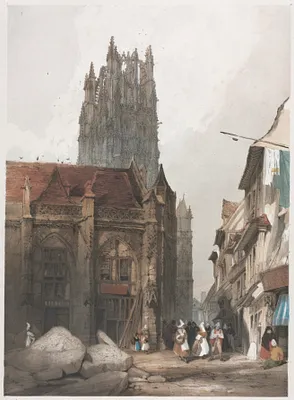 Picturesque Architecture in Paris, Ghent, Antwerp, Rouen:  St. Laurent, Rouen, France