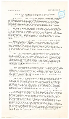 Press Release, Speech of President Harry S. Truman, Mankato, Minnesota