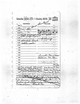 Lyndon Johnson's 1958 Desk Diary, beginning 3/29/1958