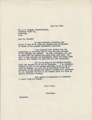 Letters Sent to C.H. Granger, June 22, 1925