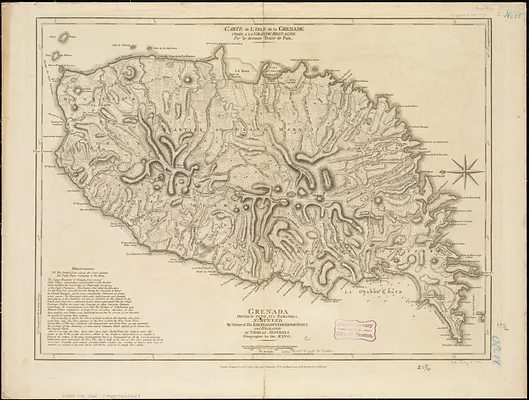 Carte de l'Isle de la Grenade cédée a la Grand Bretagne par le dernier traité de paix