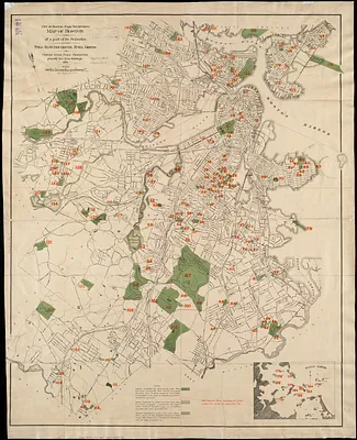 Map of Boston and of a part of its suburbs
